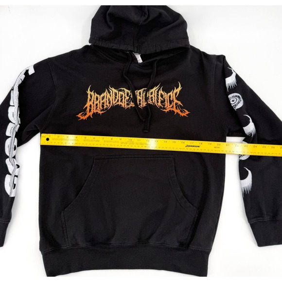 Brand of Sacrifice Hoodie Mens Medium Black Lifeblood Band Graphic Pullover - Picture 3 of 12